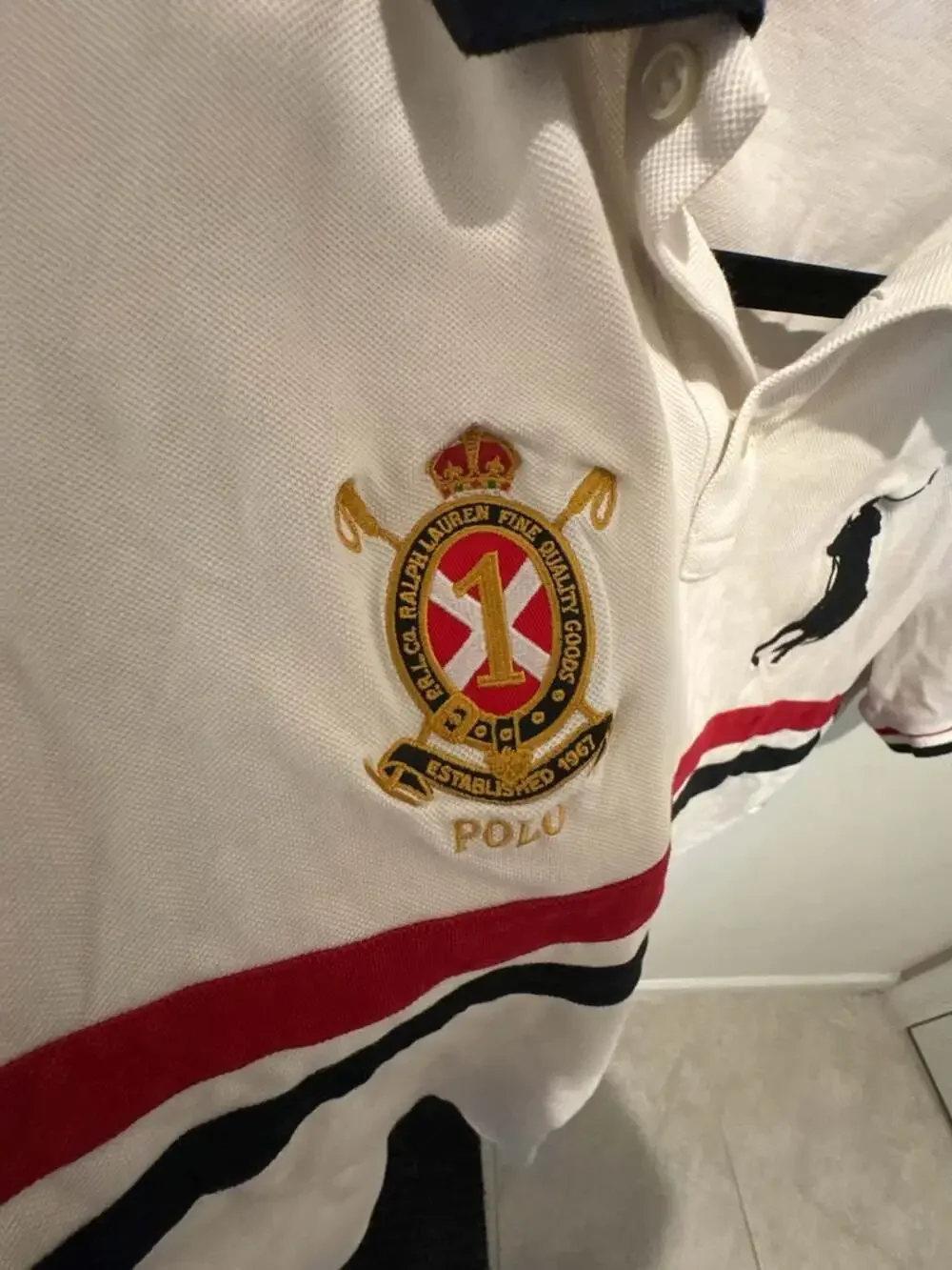 Polo Ralph Lauren Custom Slim Fit Fine Quality Goods 1967 Crest Polo Shirt
